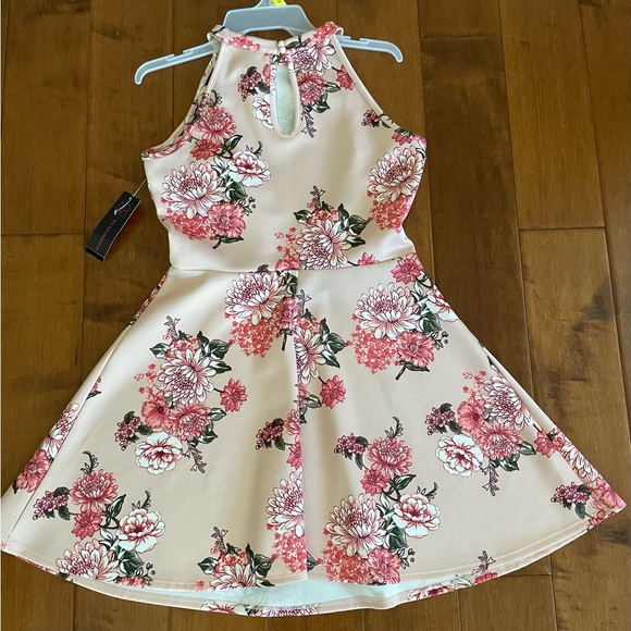 Large No Boundaries Pink Floral A-Line Dress New With Tags - Picture 2 of 5